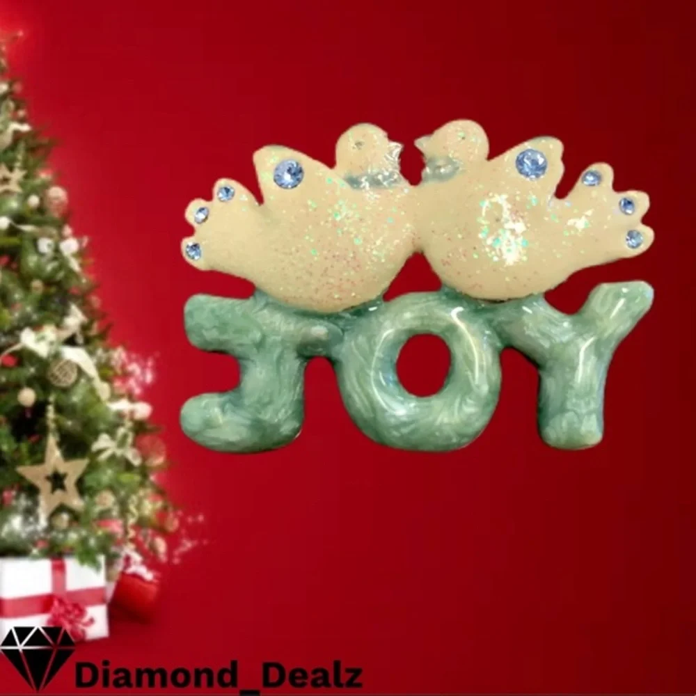 “JOY” 2 TURTLE DOVES PIN NWT